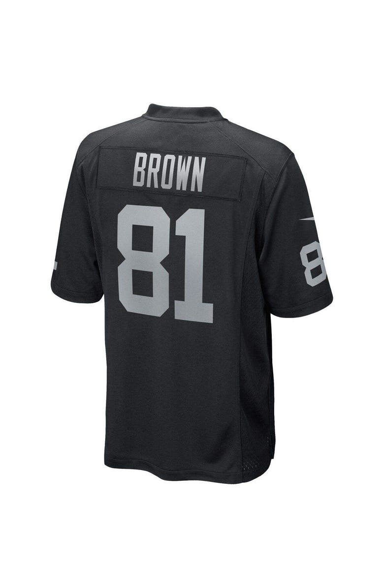 Nike Men's Nike Tim Brown Black Las Vegas Raiders Game Retired Player Jersey, Alternate, color, 