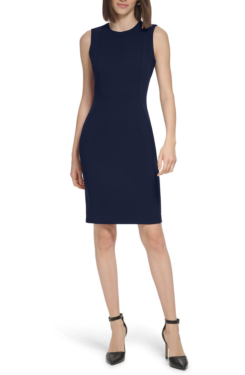 Calvin Klein Sleeveless Sheath Dress, Main, color, Indigo
