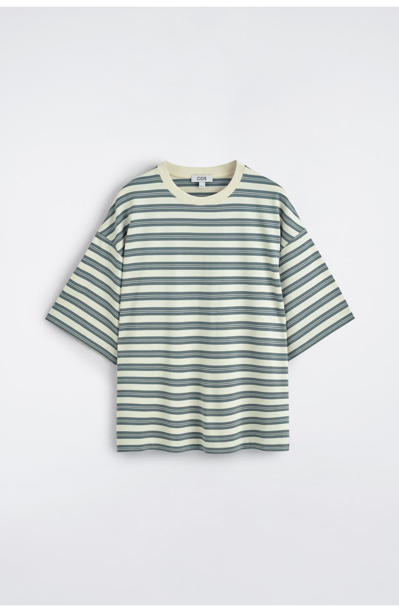 COS Oversized Striped Cotton T-shirt, Alternate, color, Blue / Off-White / Striped