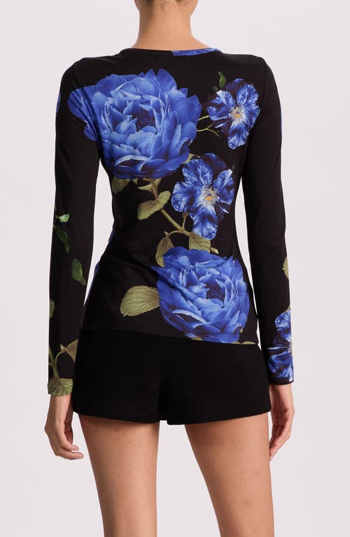 Alice And Olivia Alice + Olivia Delaina Floral T-shirt In Black