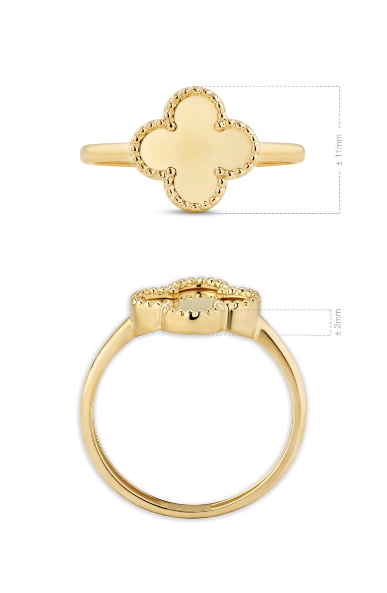 DEVATA Clover Ring in 14K Gold, 11mm, Alternate, color, Yellow Gold