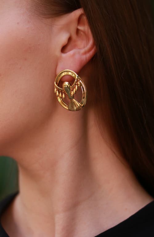 Rc Retro Chic Flying Hawk Earrings In Gold