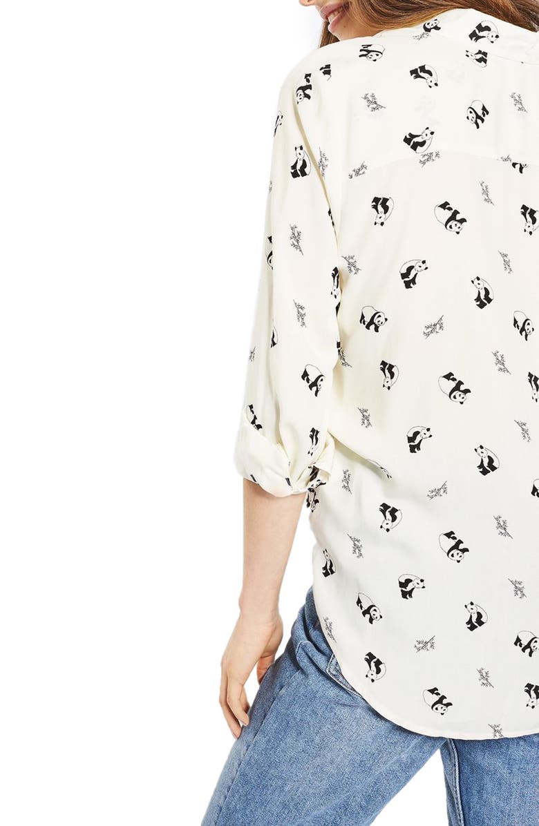 Topshop Panda Shirt, Alternate, color,