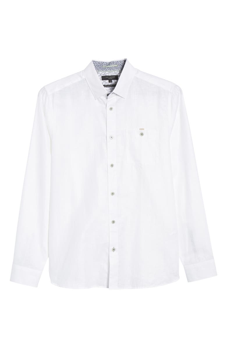 Ted Baker London Emuu Slim Fit Linen Shirt, Alternate, color, 