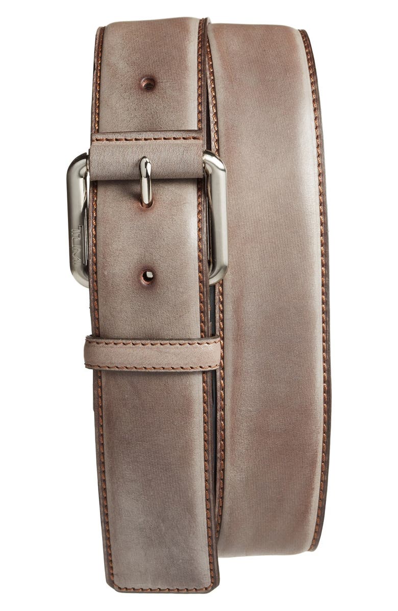 TUMI Leather Belt, Main, color, 