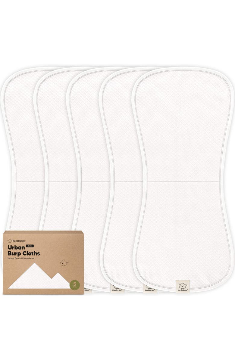KeaBabies 5-Pack Quin Burp Cloths, Main, color, Soft White