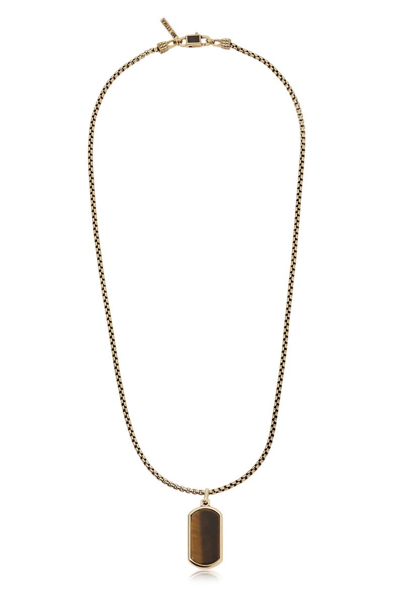 Men's Dog Tag Necklace, Alternate, color, TIGERS EYE