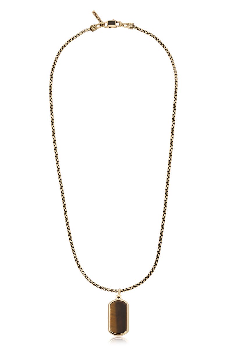 Mr. Ettika Men's Dog Tag Necklace, Alternate, color, Tigers Eye
