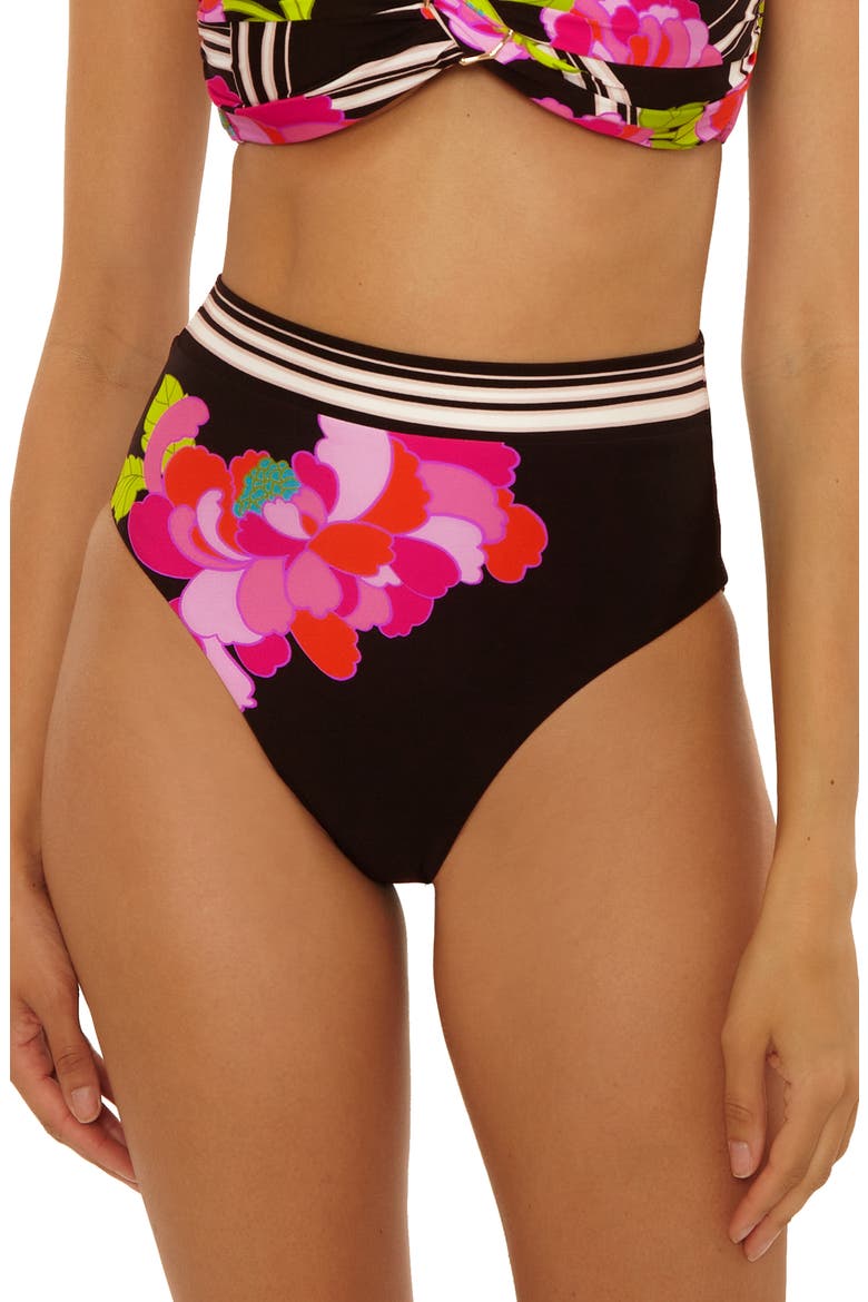 Bougainvillea Reversible High Waist Bikini Bottoms, Main, color, MULTI