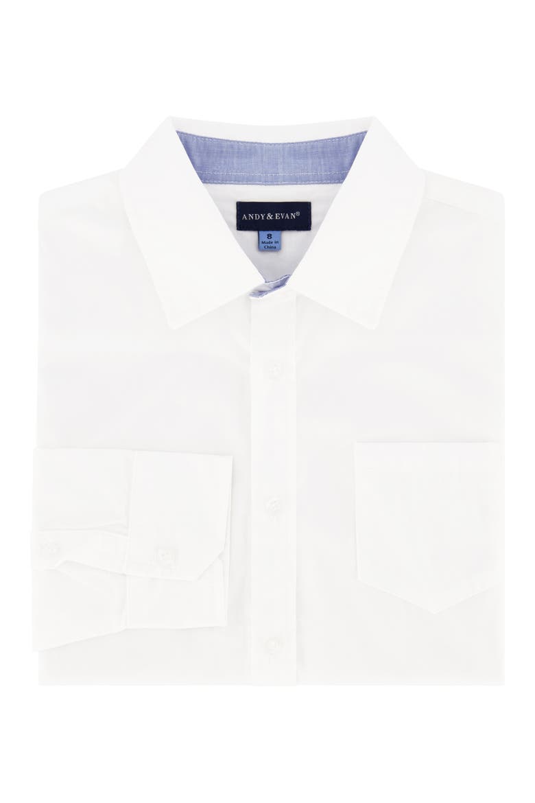 Kids' Cotton Button-Up Shirt, Main, color, NATURAL