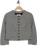 Derek Lam 10 Crosby Piera Houndstooth Ruched Sleeve Jacket