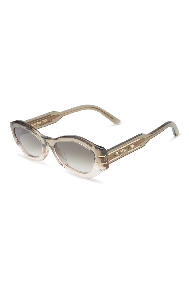 'DiorSignature B1U 55mm Butterfly Sunglasses, Alternate, color, LIGHT GREEN/ GRADIENT BROWN