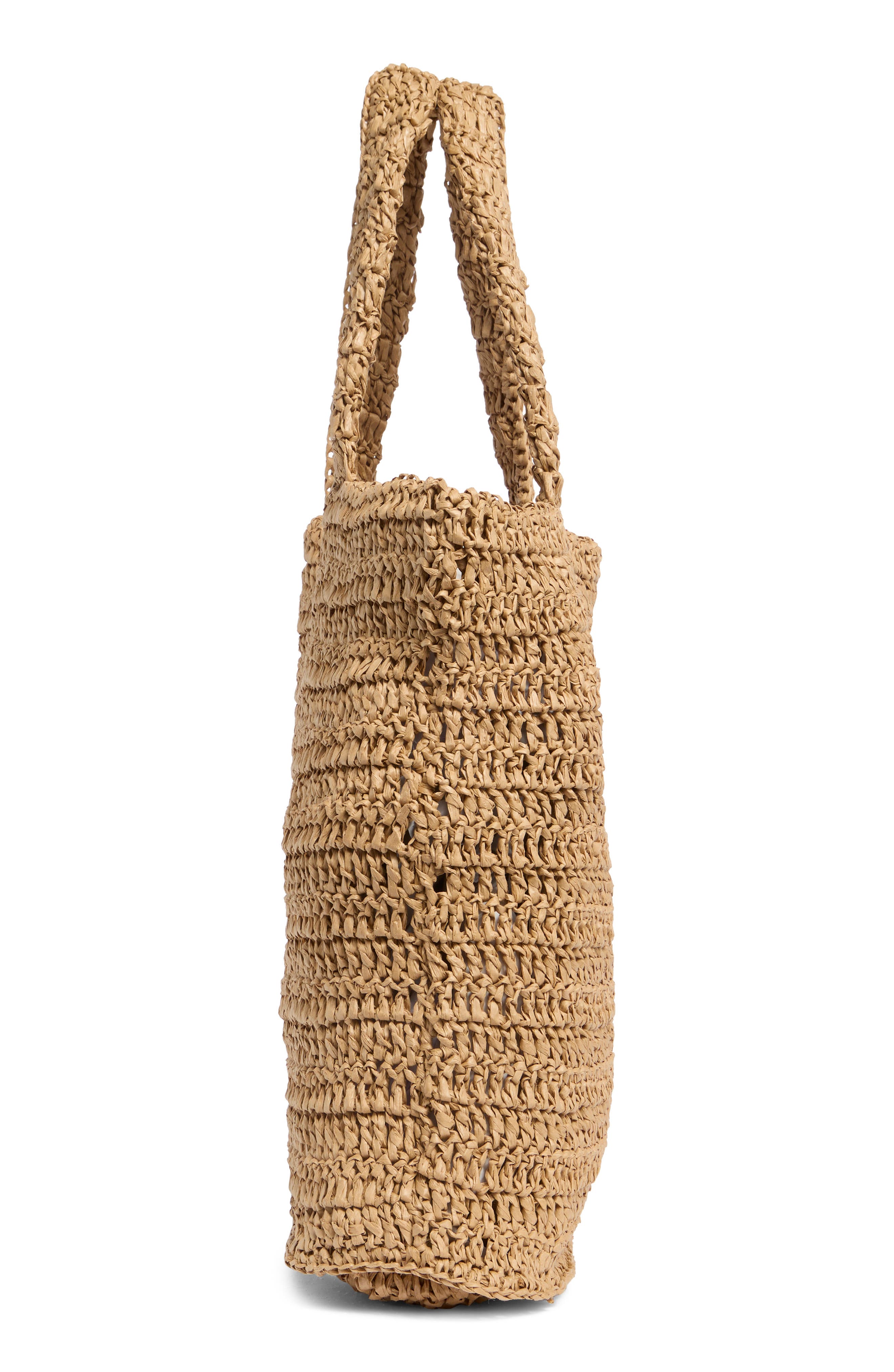 URBAN EXPRESSIONS HANDBAGS Straw Tote, Alternate, color, Camel