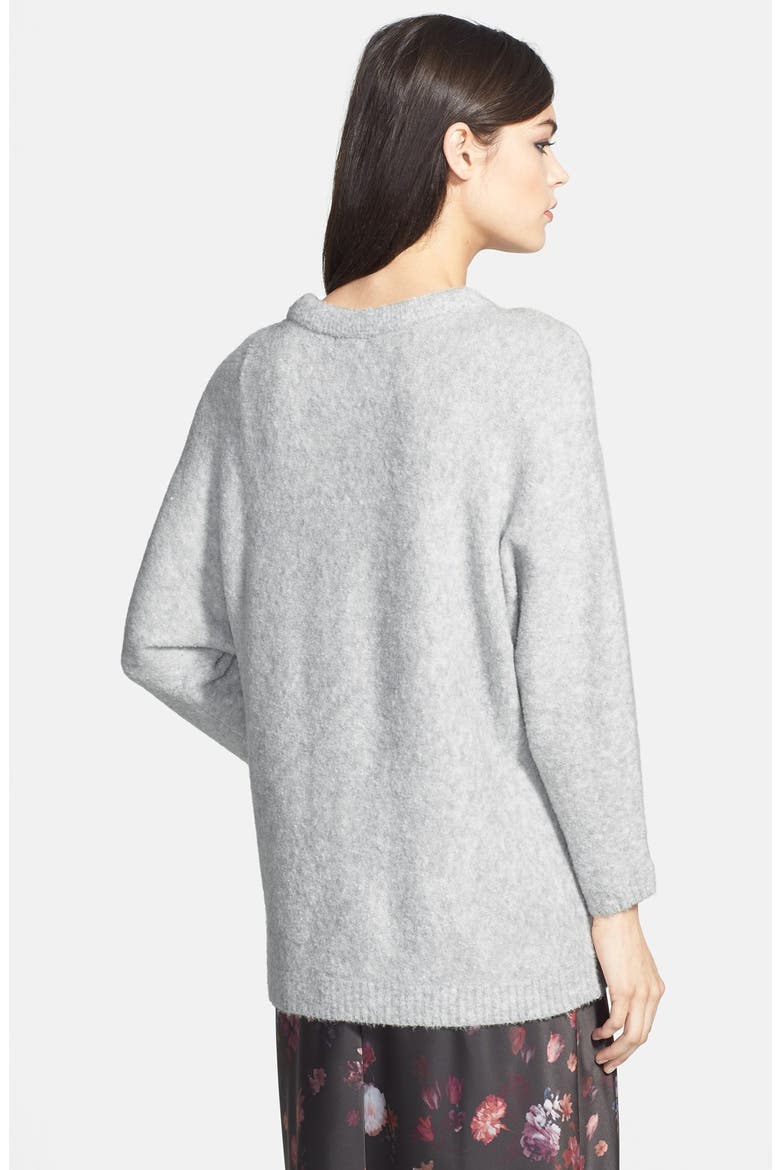 Dolman Sleeve Brushed Sweater, Alternate, color, HEATHER GREY