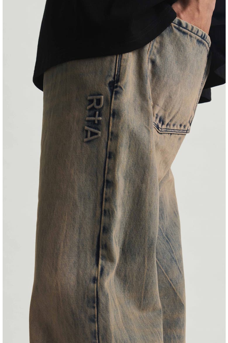 Hugh Wide Leg Flare Jeans, Alternate, color, AQUA MARBLE