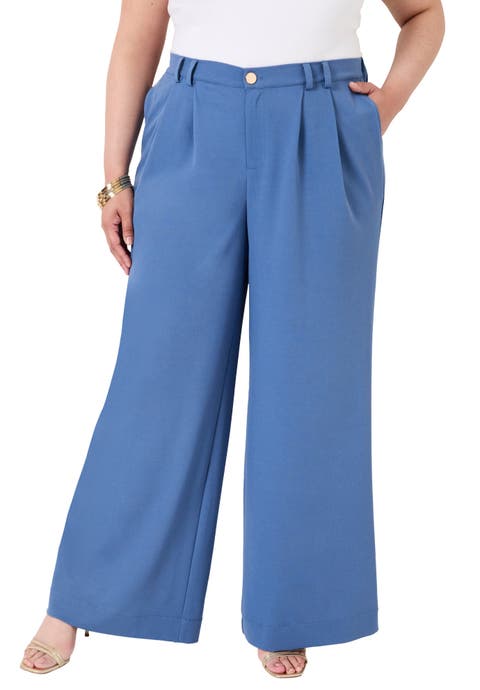 Pleated Wide-Leg Trousers (Plus)