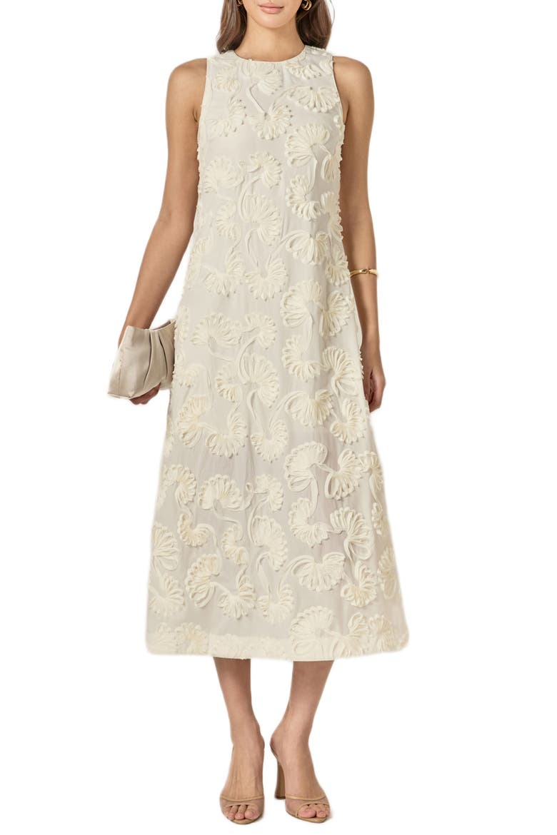 Ribbon Sleeveless Maxi Dress, Main, color, CREAM