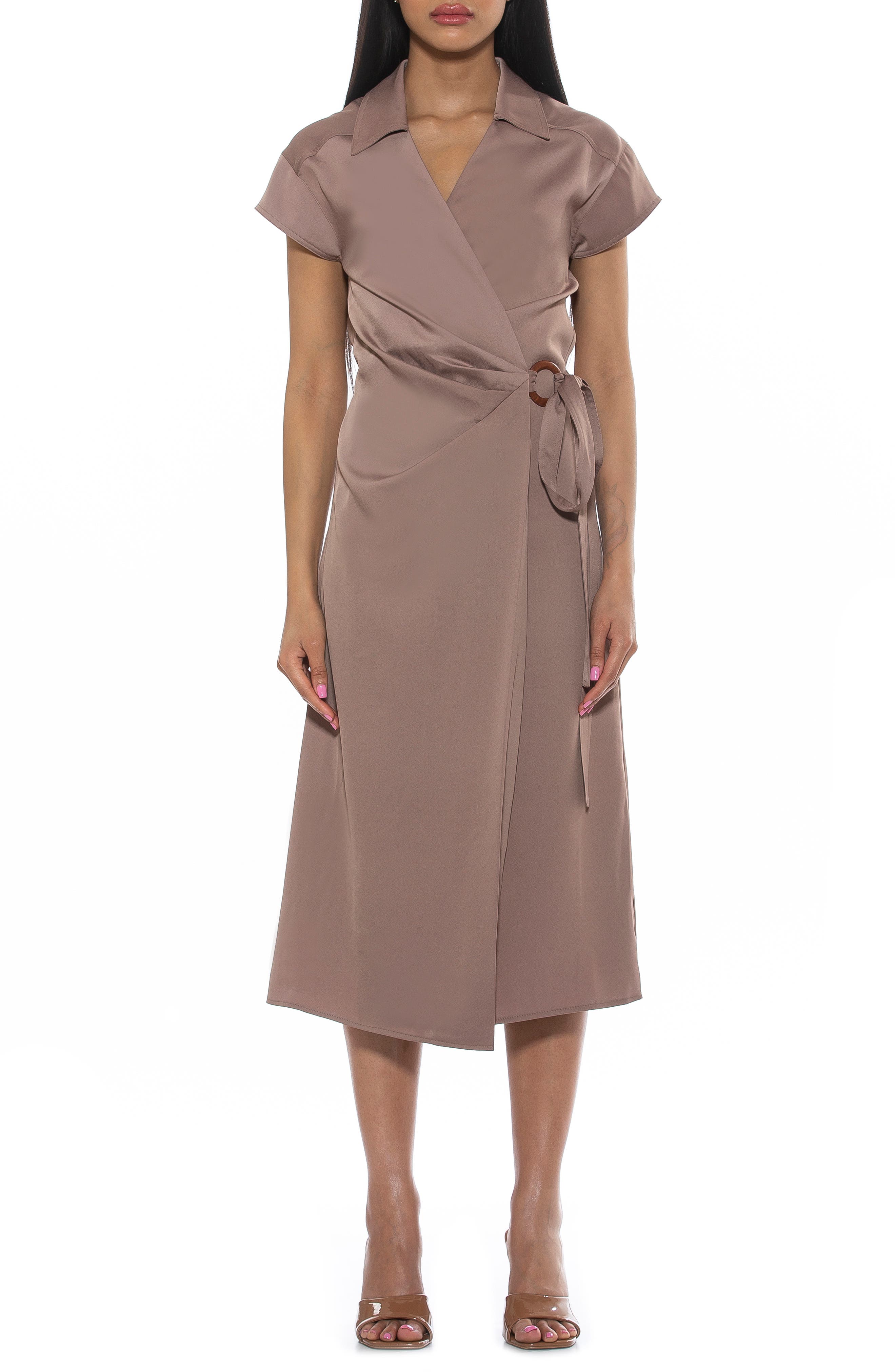 Alexia Admor Paris Surplice Wrap Midi Dress