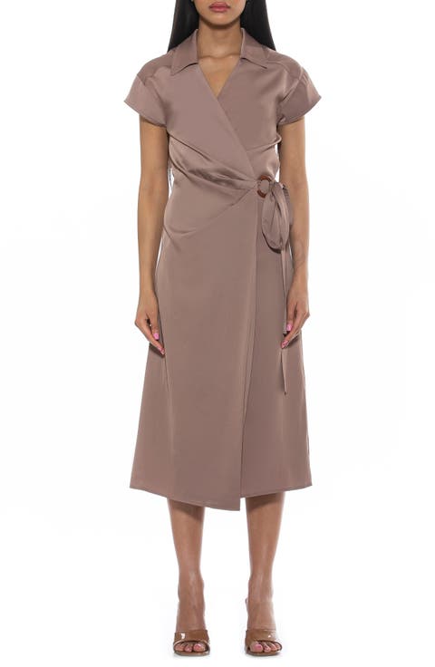 Paris Surplice Wrap Midi Dress