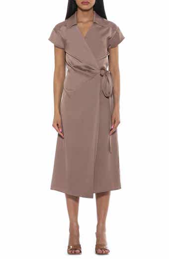 Paris Surplice Wrap Midi Dress