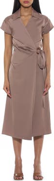 Alexia Admor Paris Surplice Wrap Midi Dress