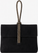 Mine Bilgi Marissa Suede Leather Top Handle Handbag with Suzani Knot Handle