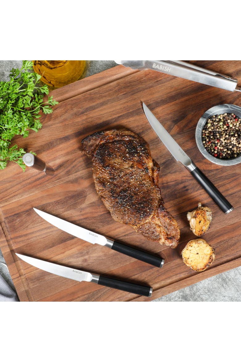 4-Pack High Carbon German Steel Steak Knife Set, Alternate, color, Stainless Steel