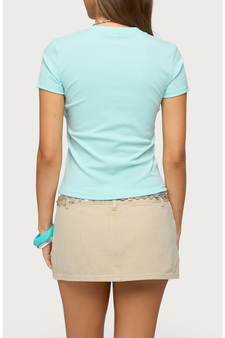 Daylily Stretch Cotton Graphic Baby Tee, Alternate, color, AQUA