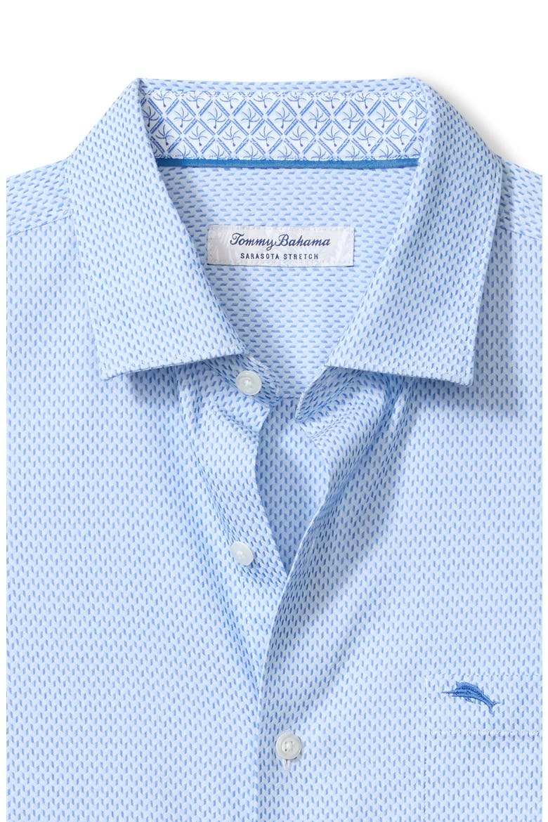 Sarasota Stretch Ventura Coast Solid White IslandZone® Button-Up Shirt, Alternate, color, VACATION BLUE