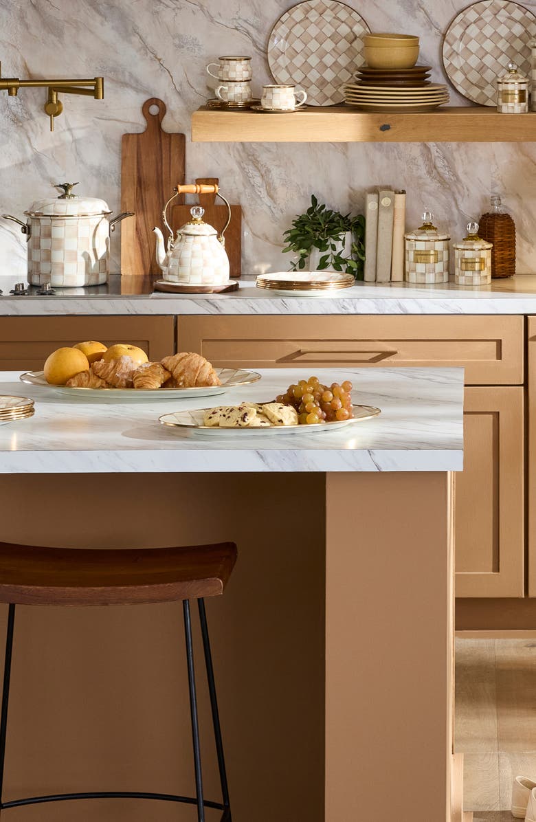 MACKENZIE CHILDS Small Mocha Check Oval Platter, Alternate, color, Mocha