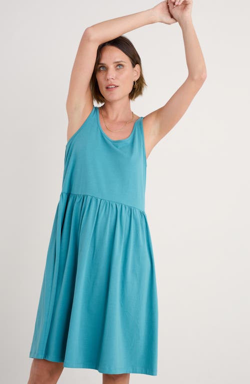 Seasalt Cornwall Sun Splendor Organic Cotton Stretch Jersey Tank Dress In Blue