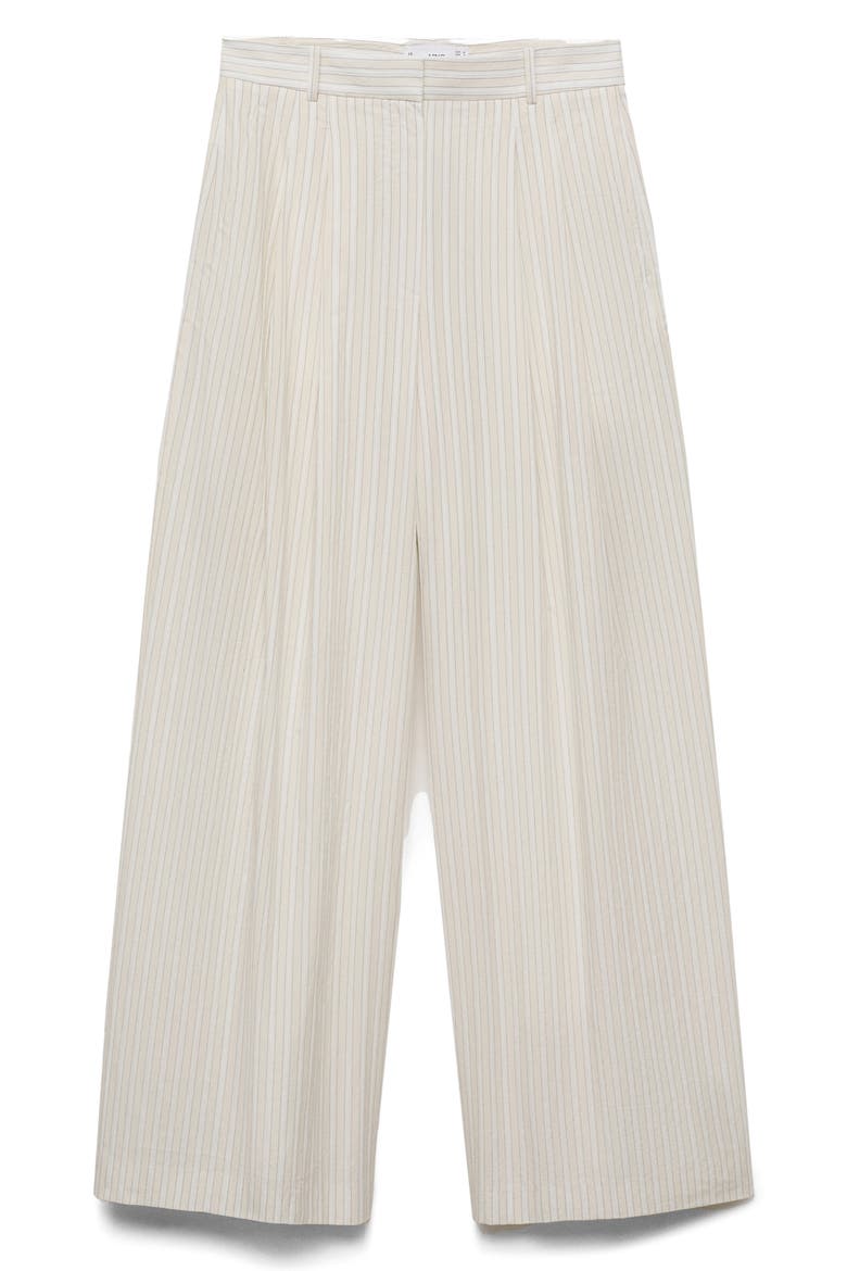 Stripe Cotton Wide Leg Pants, Alternate, color, LIGHT/ PASTEL GREY