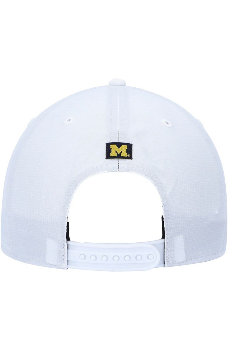 '47 Men's '47  White Michigan Wolverines Downburst Hitch Trucker Snapback Hat, Alternate, color, 