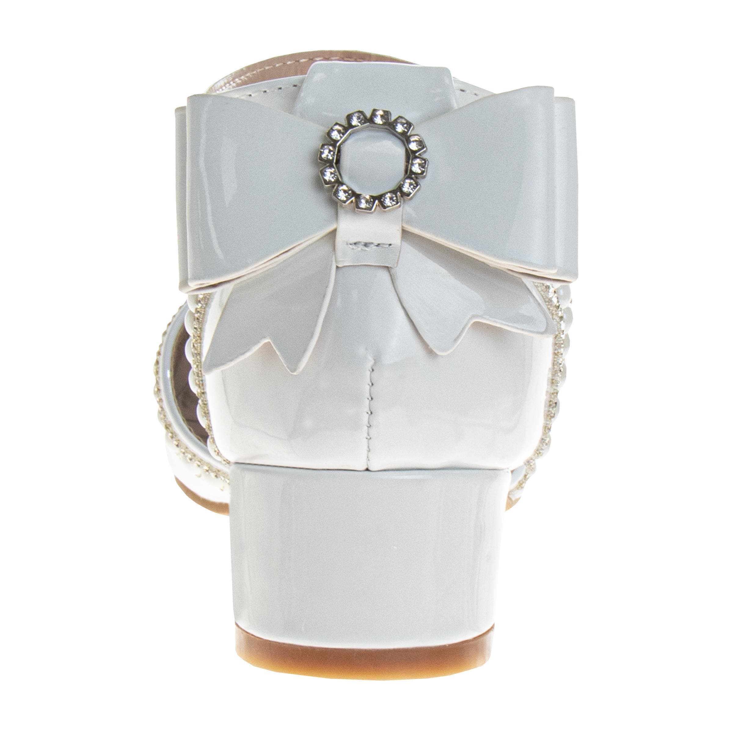 BADGLEY MISCHKA Low Heeled Dress Shoes Girls'  Elegant Stylish Formal Wear, Alternate, color, White Patent