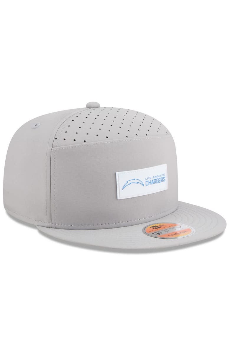New Era Men's New Era Gray Los Angeles Chargers 2025 Sideline Split Panel 9FIFTY Snapback Hat, Alternate, color,