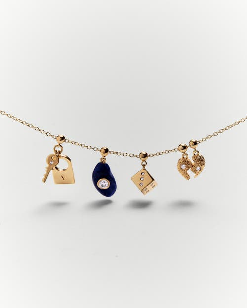 Pdpaola Split Heart Charm In Gold