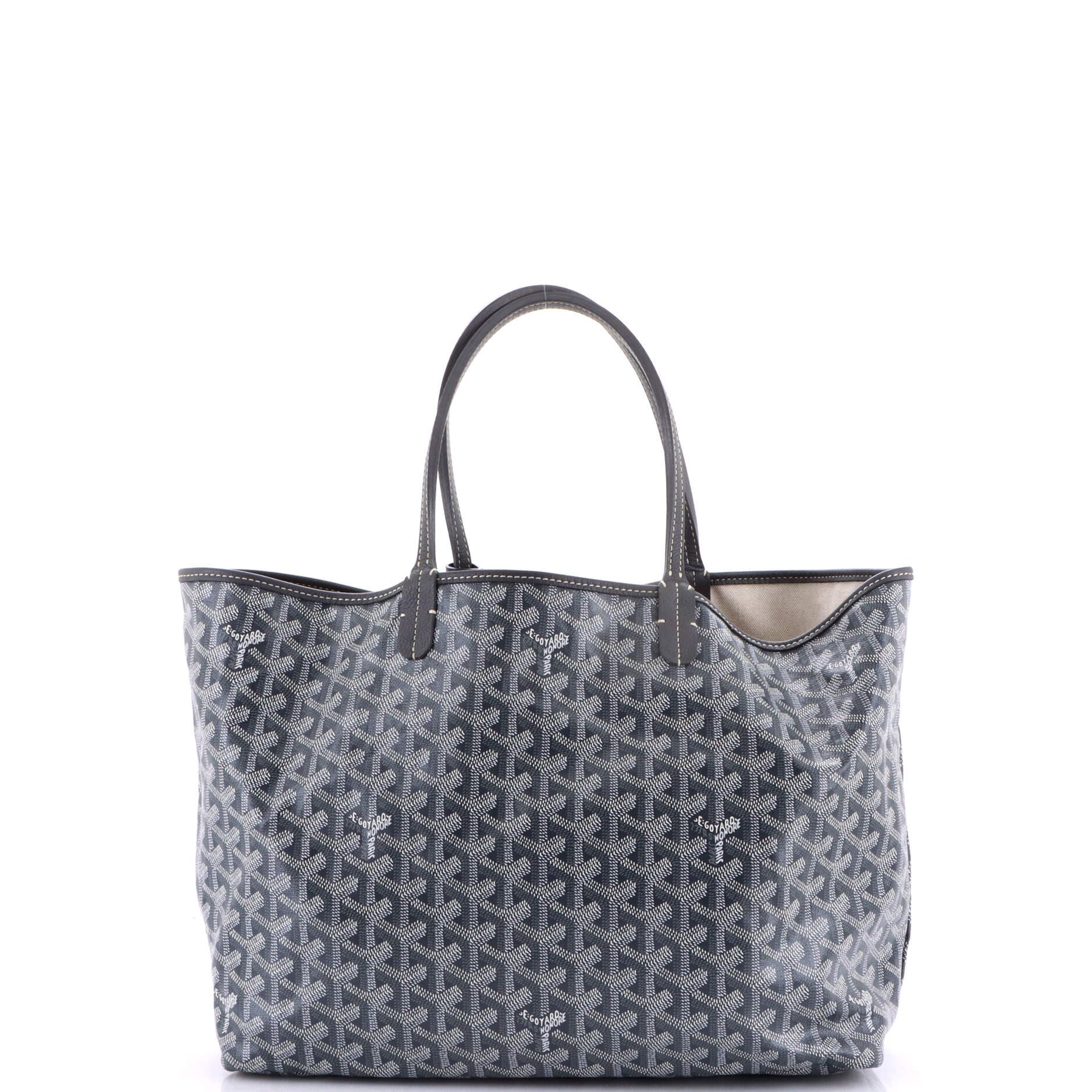 Pre-Owned Goyard Saint Louis Tote Coated Canvas PM, Main, color, Gray