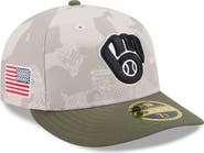 New Era Men's New Era Light Beige/Olive Milwaukee Brewers 2025 Armed Forces Day Low Profile 59FIFTY Fitted Hat