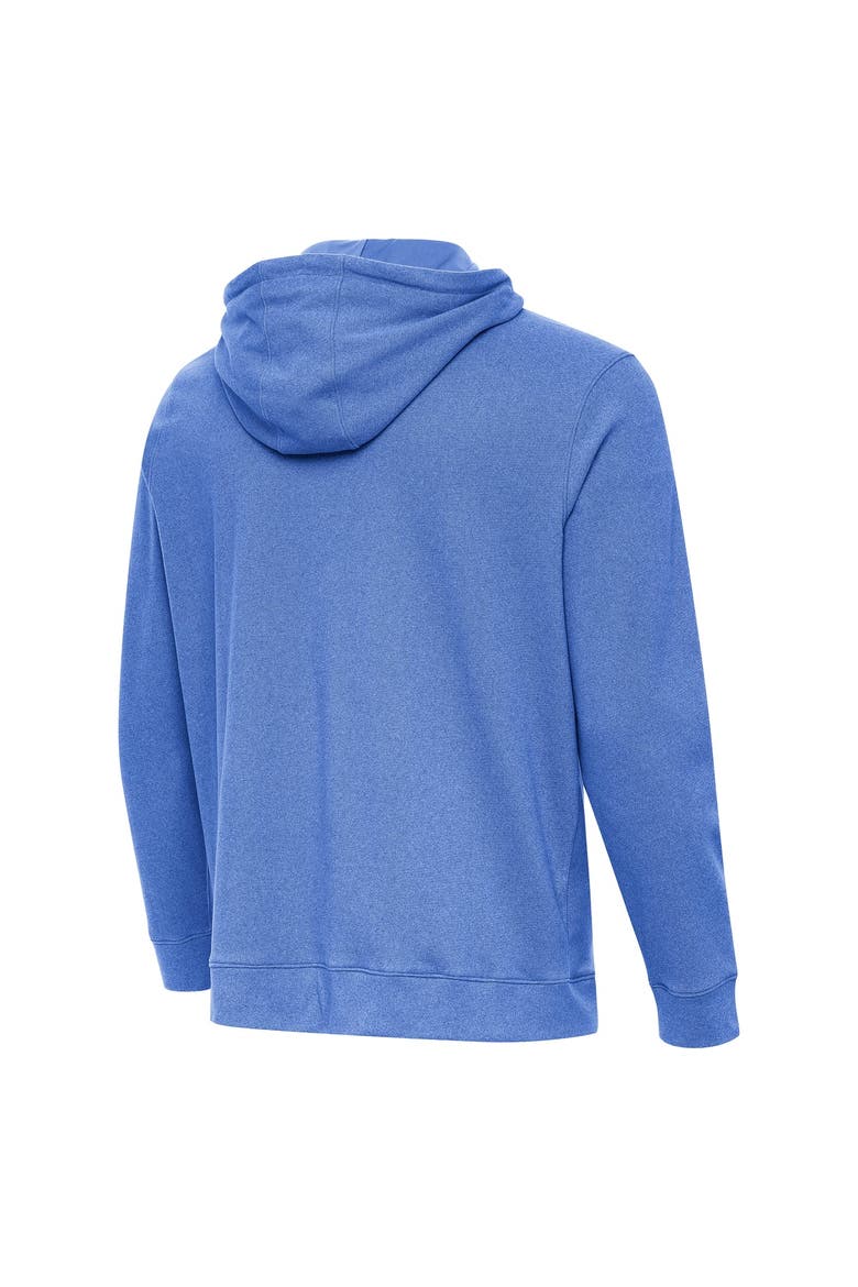 Men's Antigua Heather Blue New York Knicks 2026 NBA Finals Champions Wordmark Cloud Hoodie, Alternate, color, Heather Blue