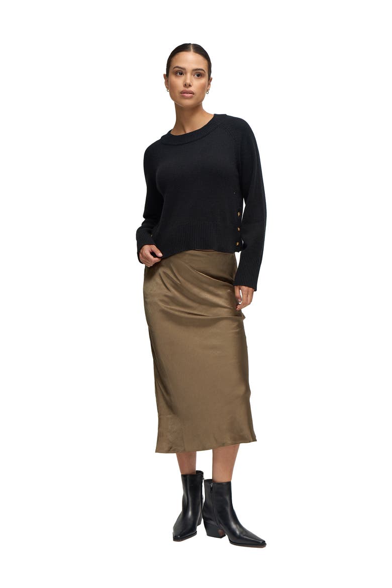 Mock Neck Maternity Sweater, Main, color, Black