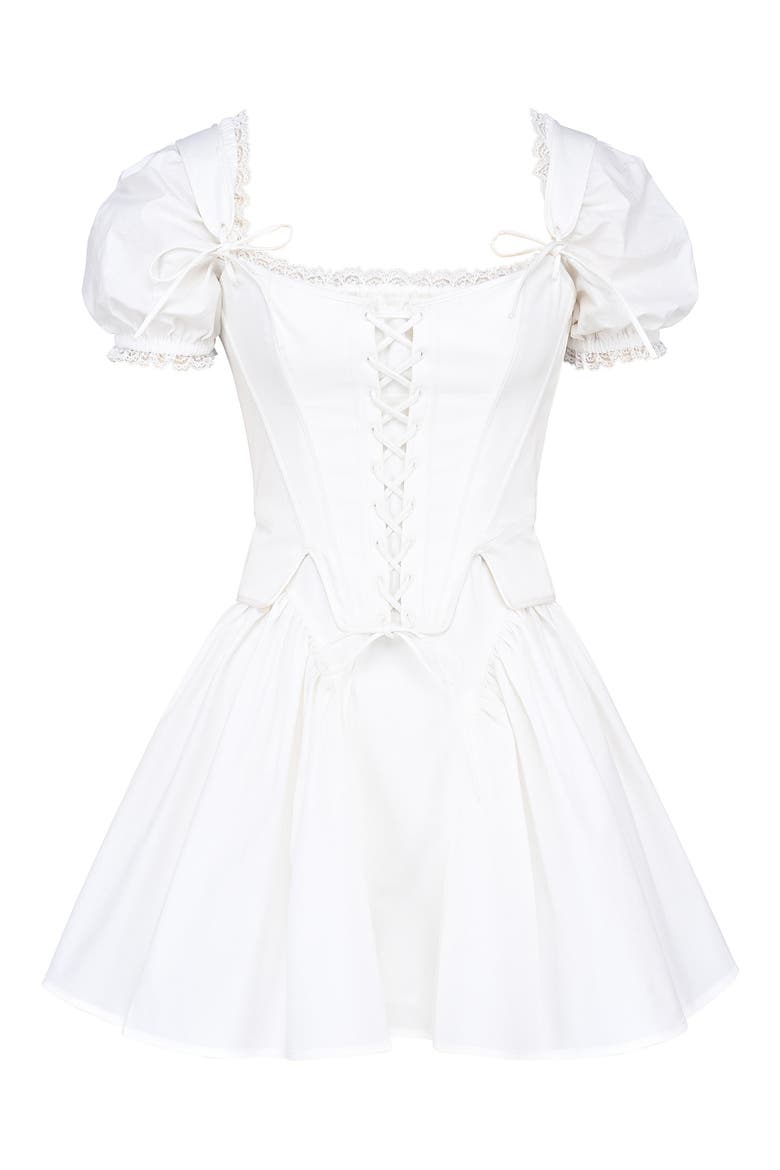 Lili B Puff Sleeve Minidress, Alternate, color, CLOUD DANCER