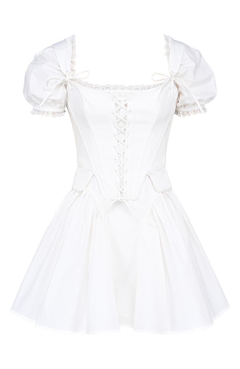 HOUSE OF CB Lili B Puff Sleeve Minidress, Alternate, color, Cloud Dancer