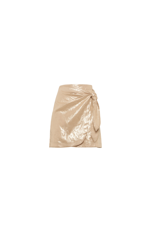 Brunello Cucinelli Knot-detail Mini Skirt In Gold