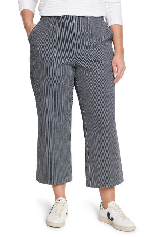 Nic + Zoe Nic+zoe All Day Stripe Crop Wide Leg Pull-on Jeans