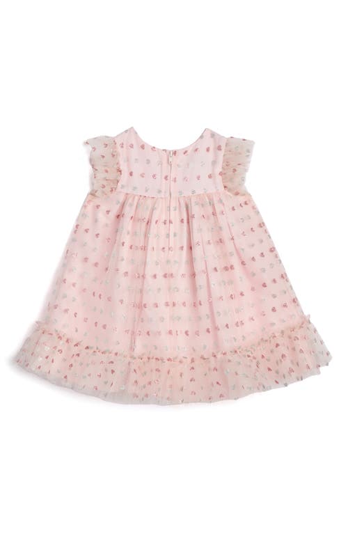 Pippa & Julie Barbara Heart Metallic Party Dress & Bloomers In Pink