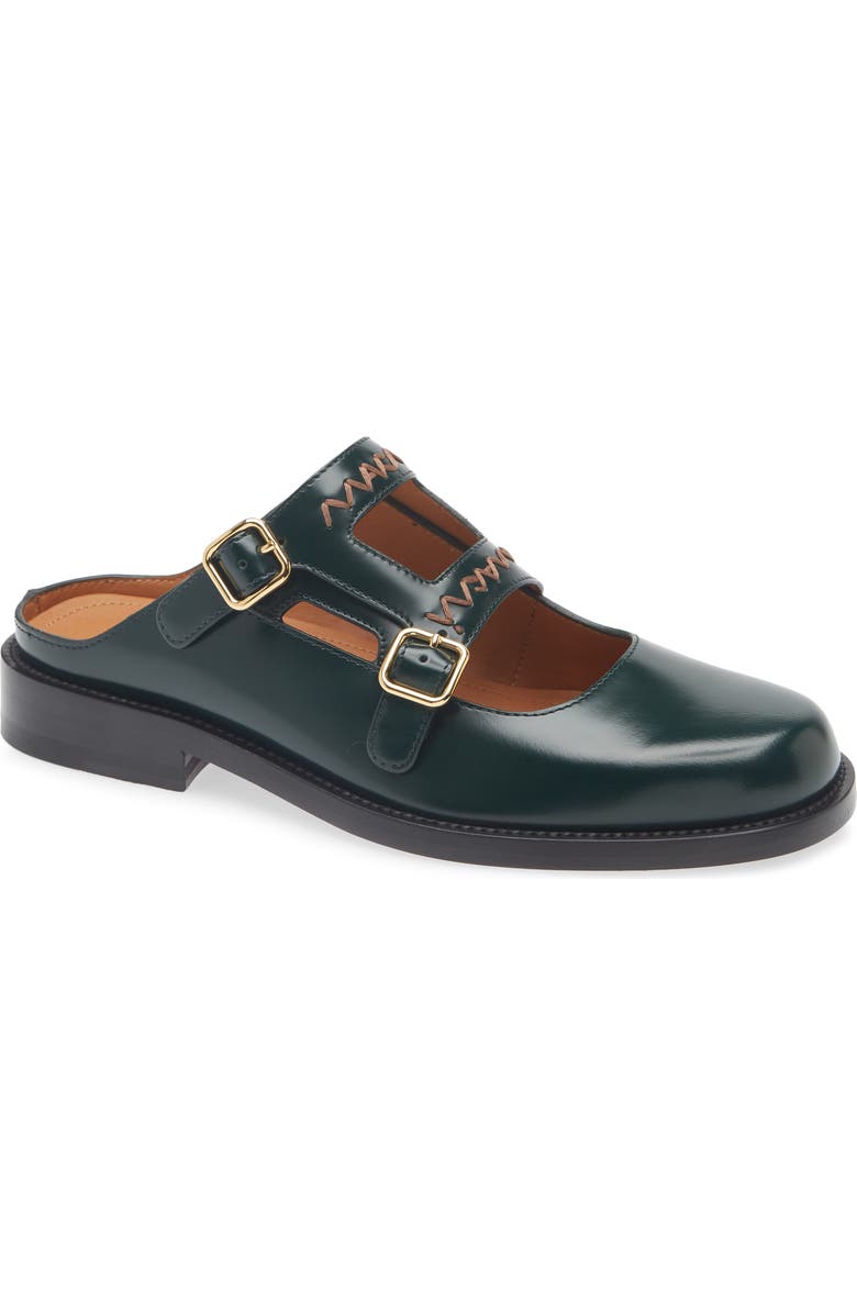 Marni Sabot Double Buckle Mule, Main, color, Green