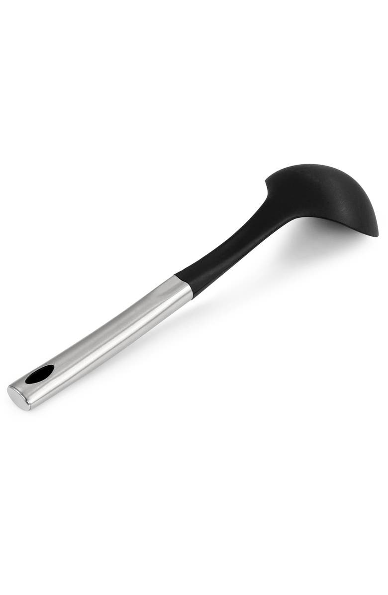 OSTER Baldwyn Nylon Ladle Kitchen Utensil with Stainless Steel Handle, Alternate, color, Black