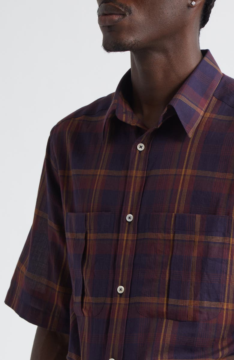 De Bonne Facture Plaid Cotton Painter's Shirt, Alternate, color, 
