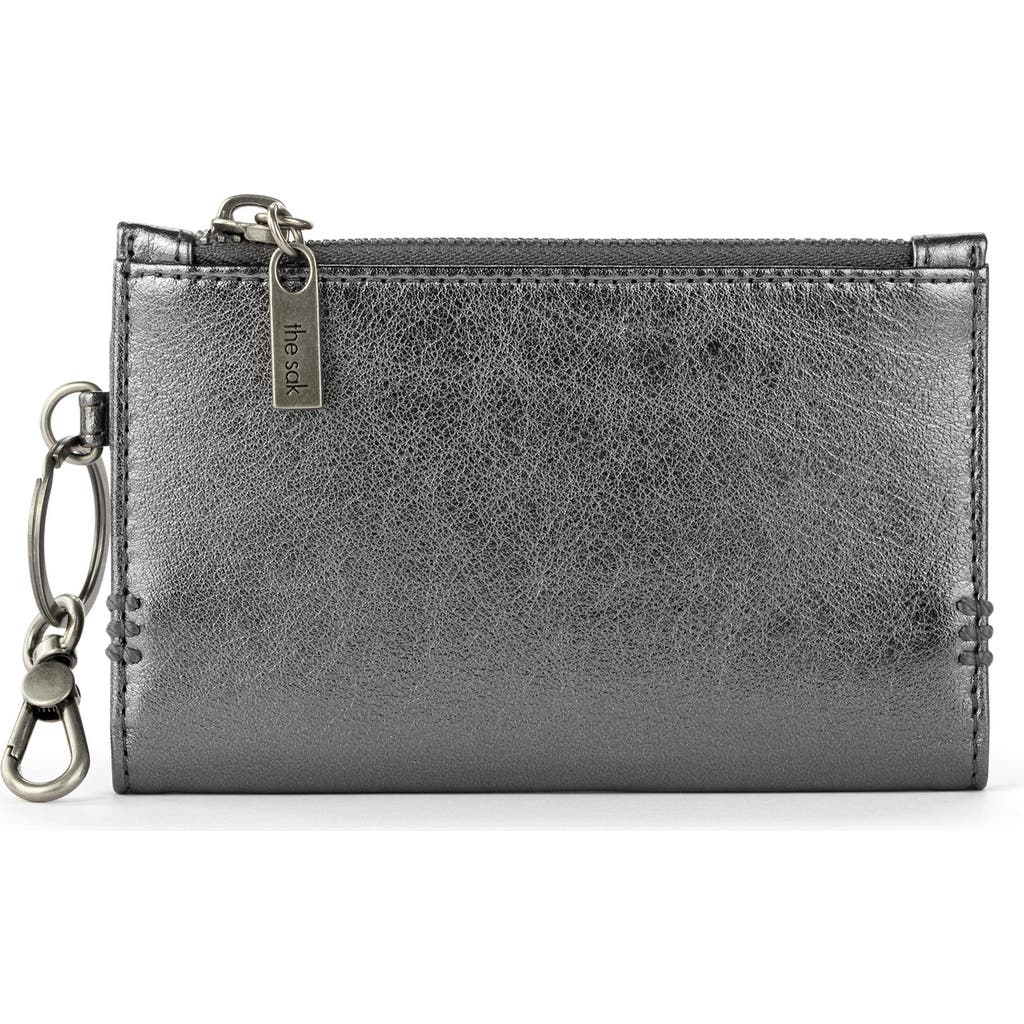 The Sak Encino Leather Card Wallet In Gray