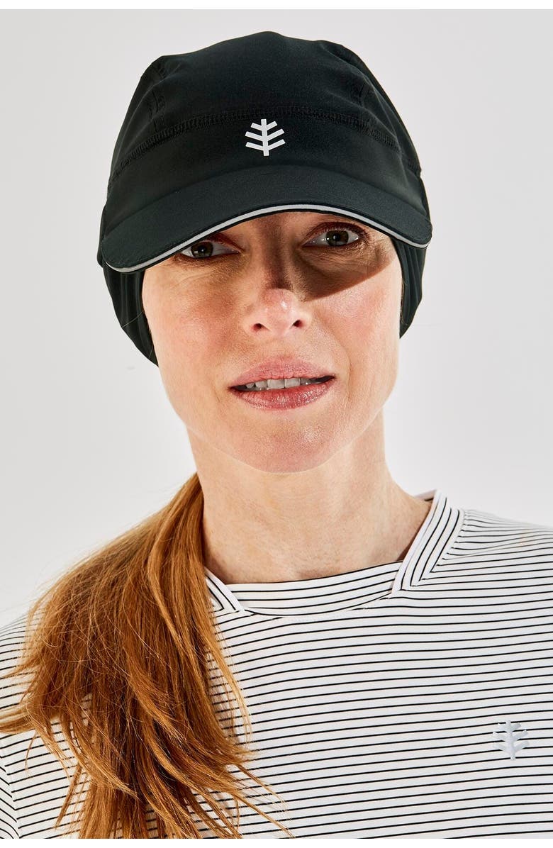 Coolibar Fitness Cap with Ear Coverage, UPF 50+ Sun Protection, Emmet, Alternate, color, Black